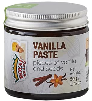 Royal Brand Vanilleschotenpaste – Bourbon Vanille Paste 50g – Gourmet Vanille für Köche & Desserts – Intensives Vanille Aroma ohne Konservierungsstoffe für köche, hausmannskost, backen im Glas