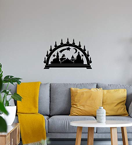 Schwibbogen Dresden Skyline Wandtattoo Schwarz Aufkleber 40 x 26 cm