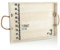 COM-FOUR® Vassoio da portata in legno - Vassoio in legno vintage con manici in corda - Grande vassoio decorativo con affascinante aspetto rustico (1 pezzo - bianco - 39x29cm)