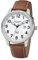 REGENT Herrenuhr mit Lederband Edelstahl 10 ATM Quarz Datum F-1256