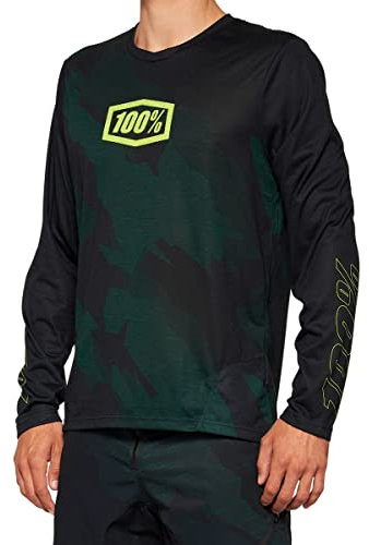 100% AIRMATIC LE Black CAMO Long Sleeve Jersey - M