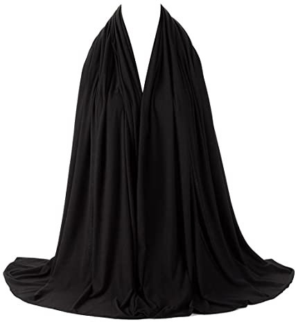 shop5pound.com Damenschal, Jersey, Hijab, Kopftuch für Damen, modisch, hochwertig, weich, Schwarz , Einheitsgröße