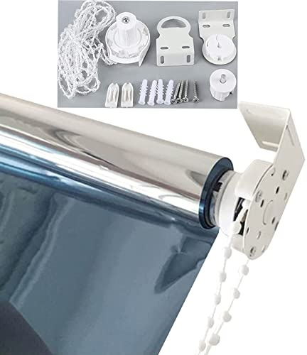 BBHW Rollo Rollos für Fenster Einwegspiegelrollos Jalousien mit Beschlägen, Reflektierende Sonnenblockierung im Schlafzimmer im Innenbereich wasserdichte Fensterläden aus Kunststoff