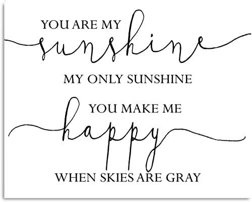 You Are My Sunshine Wandkunst für Kinderzimmer, Motiv You Are My Sunshine, Geschenke für neue Eltern, Babyparty-Geschenke, minimalistische Wandkunst für Babyzimmer, 25,4 x 20,3 cm, ungerahmter Druck
