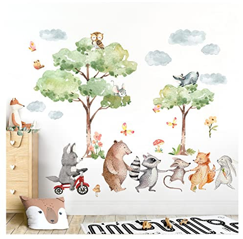 Grandora Wandsticker Waldtiere Kinderzimmer Wandaufkleber Wandtattoo DL794-4