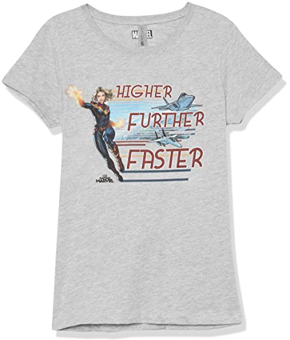 Marvel Girl's Stream Jets T-Shirt, Athletic Heather, Medium