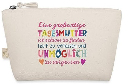 Spreadshirt Großartige Tagesmutter Abschiedsgeschenk Täschchen, One size, Natur
