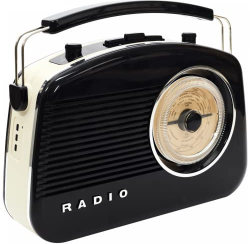 Hertzmann 42-1D-001 Retro Vintage 60's Wireless Speaker Bluetooth Black H21 x 8 x 30 cm