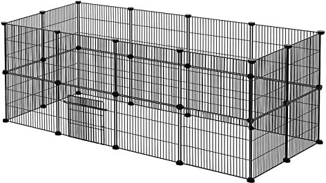 XMTECH Freilaufgehege Freigehege Kaninchen, Kleintiergehege aus Metall Hasenstall Kleintierauslauf Kaninchenstall für Hasen Hamster Kaninchen, 142 x 72 x 72 cm