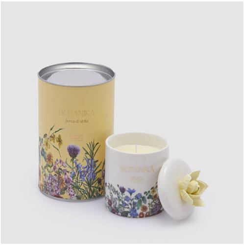 EDG - Enzo De Gasperi Dekorative Keramikkerze mit „Botanika“-Duft D8xH13 cm 5 Varianten (1Stk) TERRA DI SICILIA