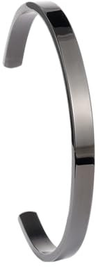MILAKOO edelstahl armreif damen edelstahl armband damen schwarz 6mm Oval poliert offen Bracelet