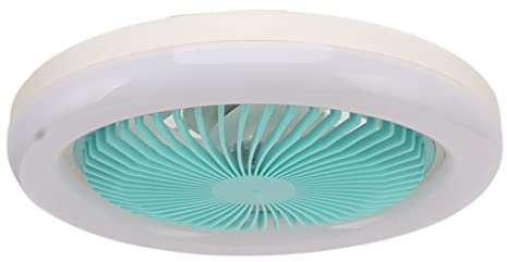 Ventilador de Techo sin Aspas de 9.8 Pulgadas con Luces, Pequeño E27 36W Ventilador LED Silencioso Ajustable con Control Remoto