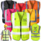 FwSYouMAI Gilet di sicurezza personalizzato stampa logo/nome 5 tasche alta visibilità riflettente