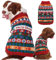 Fiyade Hundepullover Weihnachten, Weihnachtspullover Hundemantel, Weicher Schneeflocken Strickpullover Sweater, Geschenk Hunde Rollkragenpullover Klein Mittelgroße Hunde Katzen, Rot, S