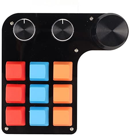 Yunseity -Tastatur mit 9 Tasten und 3 Knöpfen, Farbige, Programmierbare USB-Shortcut-OSU-Tastatur, Einhändige Makromechanische Tastatur für Grafikdesign, Videobearbeitung Usw