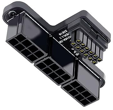 NFHK 12VHPWR ATX3.0 PCI-E 5.0 Power Modular auf DREI ATX 8P Adapter für 4080 5090TI 16Pin 12+4P Grafikkarte nach unten abgewinkelt um 90 Grad