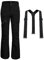 Pioneer Camp Pantaloni da Sci da Donna Cuciture Nastrate Impermeabili Ghette da Neve Integrate Ginocchio Articolato Bretelle Staccabili Regolabili Pantaloni Softshell Invernali da Esterno Nero S