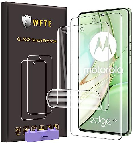 WFTE [2-Pack Protector de Pantalla para Motorola Edge 40 Neo,9H Dureza,Huellas Dactilares Libre,Sin Burbujas,HD Film Cristal Templado Protector de Pantalla Motorola Edge 40 Neo