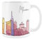 Purely Home Tazza Milan – Tazza colorata con skyline italiana, souvenir ricordo per tè e caffè, idea regalo