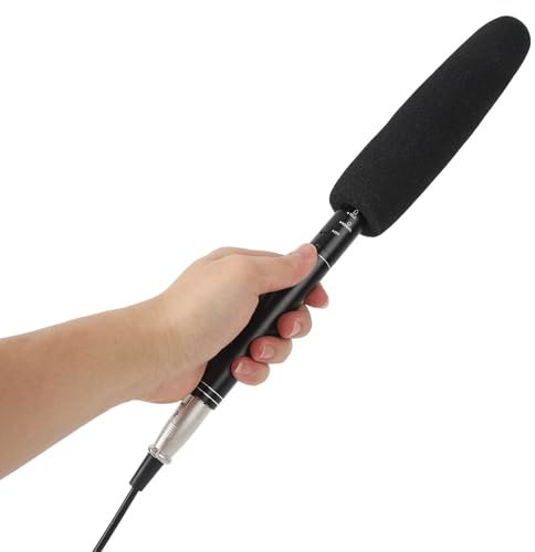 Kondensator-Richtrohrmikrofon, Richtrohrmikrofon mit Nierencharakteristik, Professionelles Kameramikrofon mit Nierencharakteristik und 3-poligem XLR-Anschluss für Camcorder