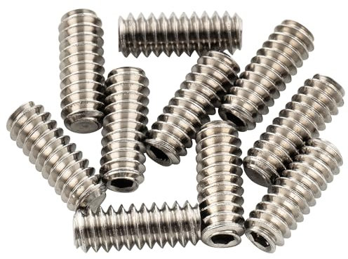 Musiclily Pro UNC#6-32X3/8 Inch Stainless Steel Saddle Height Adjustment Screws for Fender Tele Style Electric Guitar Bridge, Original Color (Set of 10)
