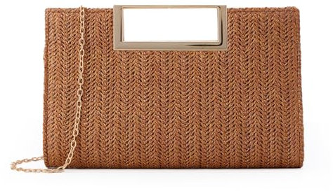 LUI SUI Straw Clutch Purse Women Woven Beach Summer Travel Top Handbag
