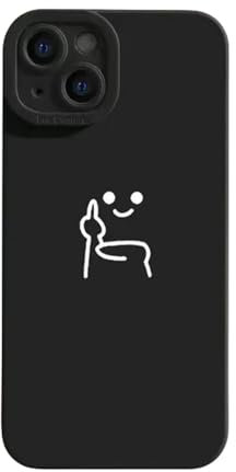 BAYAJIAZ Handyhülle Red Man Case Für Telefon 15 14 13 12 11 Pro Max 15 Plus Schockdes Mittelfinger Weicher Rückzugabdeckung-iPhone 14 Pro Max-Schwarz M80W
