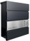 Briefkasten Manufaktur Design Briefkasten Kant Edition mit Zeitungsfach - Elegance 1 individuell mit Ihrem Namen & Hausnummer (RAL 9005 tiefschwarz)