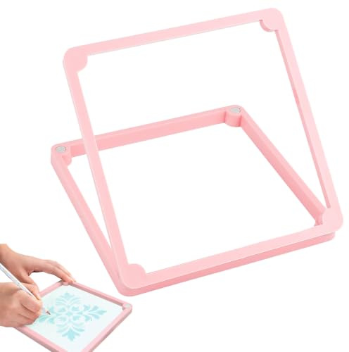 NICENEEDED Cookie Stencil Holder, 4.72x4.72 inch, Pink, Plastic, Cookie Decorating Tool