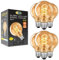 CLAR - LED Vintage Glühbirne E27 G80 5W Amber, Edison Retro Leuchtmittel (Pack 6)