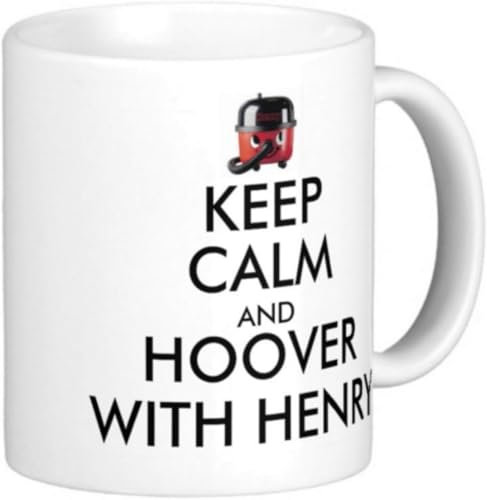 Top Banana Gifts Keep Calm and Hoover with Henry - Funny Vacuum Themed Ceramic Photo Mug Cup Tasse
