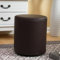 SHIJHUI Pouf aus PU-Leder, Ottomane, Fußstütze, für Wohnzimmer, unter dem Schreibtisch, rundes Gästesitzkissen, kratzfeste Fußstütze, Hocker für Sitzsack, Braun, 40 cm hoch x 31 cm breit
