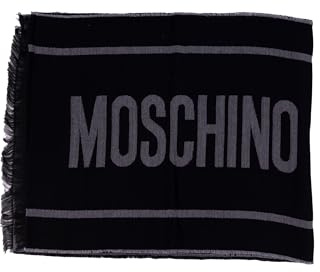 Moschino Sciarpa in Lana leggera Double face 50229 Nero/Grigio