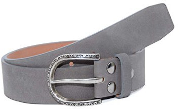 Bag & Belt Damen-Vario-Gürtel 4 cm Nubuk-Leder Grey (85)