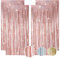 4 Stück Lametta Vorhang Rosa Gold, Glitzervorhang Lametta Luftschlangen Roségold, Curtain Lametta Rosa Gold, Glitzer Vorhang Lametta Fadenvorhang Glitzer Deko für Party Deko Geburtstag(1m x 2m)