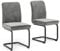 Vicco Freischwinger Eleganza, Küchenstuhl, Grau, 2er Set