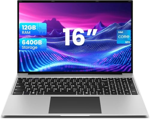 jumper Laptop 16 Zoll IPS Display, 5305U Prozessor bis zu 2,5 GHz, 12GB RAM, 640GB ROM, Licht und Dünn, USB-A&C, Typ-C, Kühlsystem