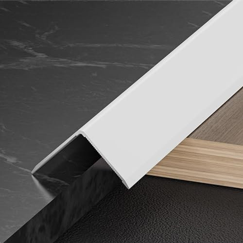 Türschwellerleiste, Kantenschutz für Bodentreppe, Schreibtisch, Alu Schweller, Übergangsstreifen für Laminatfußböden, Innenbereich, Treppe, Wohndeko, schwarz 1cm x 1cm