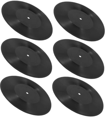 MAGICLULU 6 Stück Gefälschte Vinyl-schallplatten, Schwarze Alben, Schallplatten Für Die Wand, Ästhetische 70er-, 80er- Und 90er-Jahre-rockmusik, Party, DIY-projekte, Basteln, Dekoration