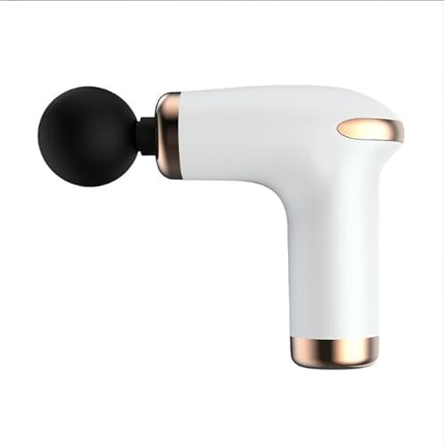 Anluomafuy Pistolet de Massage Musculaire, Mini Masseur Électrique Silencieux, Avec 6 Niveaux Réglables 4 Têtes, Pour Soulager Douleurs et Raideurs Musculaires, Cadeau Anniversaire Femme&Homme (blanc)