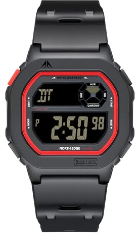 NORTH EDGE X1 Sport-Digitaluhr für Jugendliche und Erwachsene, 50M wasserdicht, LED-Licht, täglicher Wecker