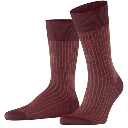 FALKE Herren Socken Oxford Stripe M So Baumwolle gemustert 1 Paar, Rot Copper 8838, 45-46
