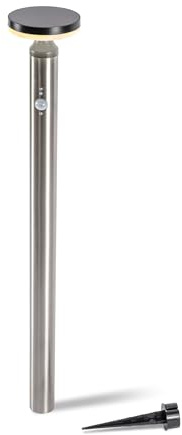 Esotec Solar Wegeleuchte Standleuchte Bewegungsmelder Cortona 80 PIR 102767 | Solar Wegeleuchte Bewegungsmelder, Ø12,3x80cm, PIR 110°/6m, 4000K, 20-500lm, Akku wechselbar, 1Wp Full Black Solarmodul, IP44