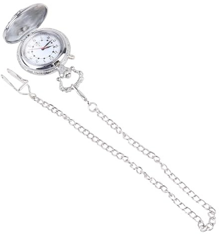 Holibanna Vintage Taschenuhr für Herren Lokomotivform Legierung Silber | Altmodische Dekoruhr, Leicht Ablesbar, Kreative Geschenkidee, Passend für Kleidung und Sammlung
