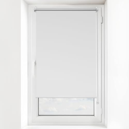 Estika Verdunkelungsrollo ohne Bohren Breite 30–129 cm Höhe 120/150/220 cm – Thermo Rollos für Fenster ohne Bohren – 100% Verdunkelung, Hitzeschutz, Sonnenschutz, pflegeleicht & modern
