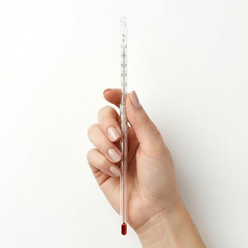Lantelme Wasserthermometer für Flüssigkeiten 30cm Lang | Thermometer mit Temperaturbereich -20 bis 110°C | Küchenthermometer für Tee zum Einkochen Wassertemperatur | Temperaturmesser Glas
