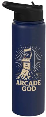 Retro Arcade Gaming Nostalgie Vintage Gamer Kultur Humor Stainless Steel Insulated Water Bottle