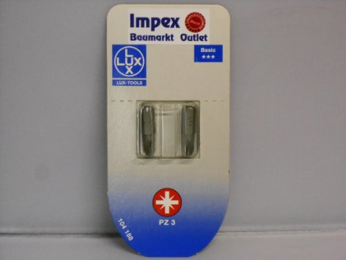LUX 104188 Pozidriv-Bit Gesamtlänge in mm 25 mm Größe PZ 3 BASIC