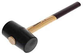 GEDORE Martillo de goma con empuñadura de madera, 75 mm de diámetro, Martillo con mango de madera de fresno, Con dos caras planas, Herramienta, Forjado, 226 E-3