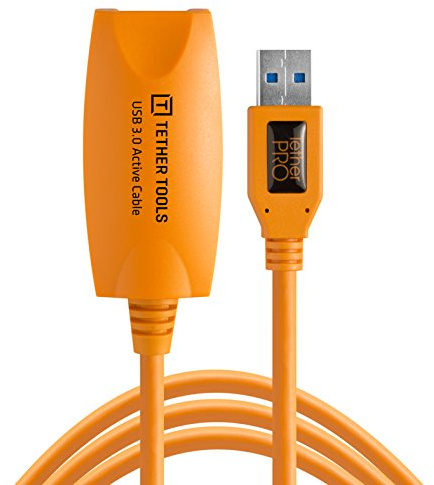 Tether Tools TetherPro 49' USB 2.0 Active Extension Cable, High-Visibility Orange